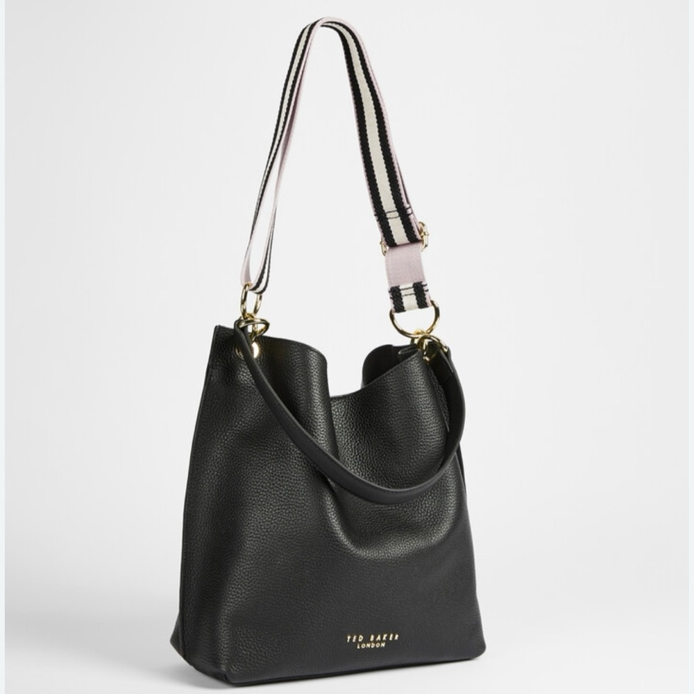Ted Baker Amada Webbed Strap Leather Hobo Bag